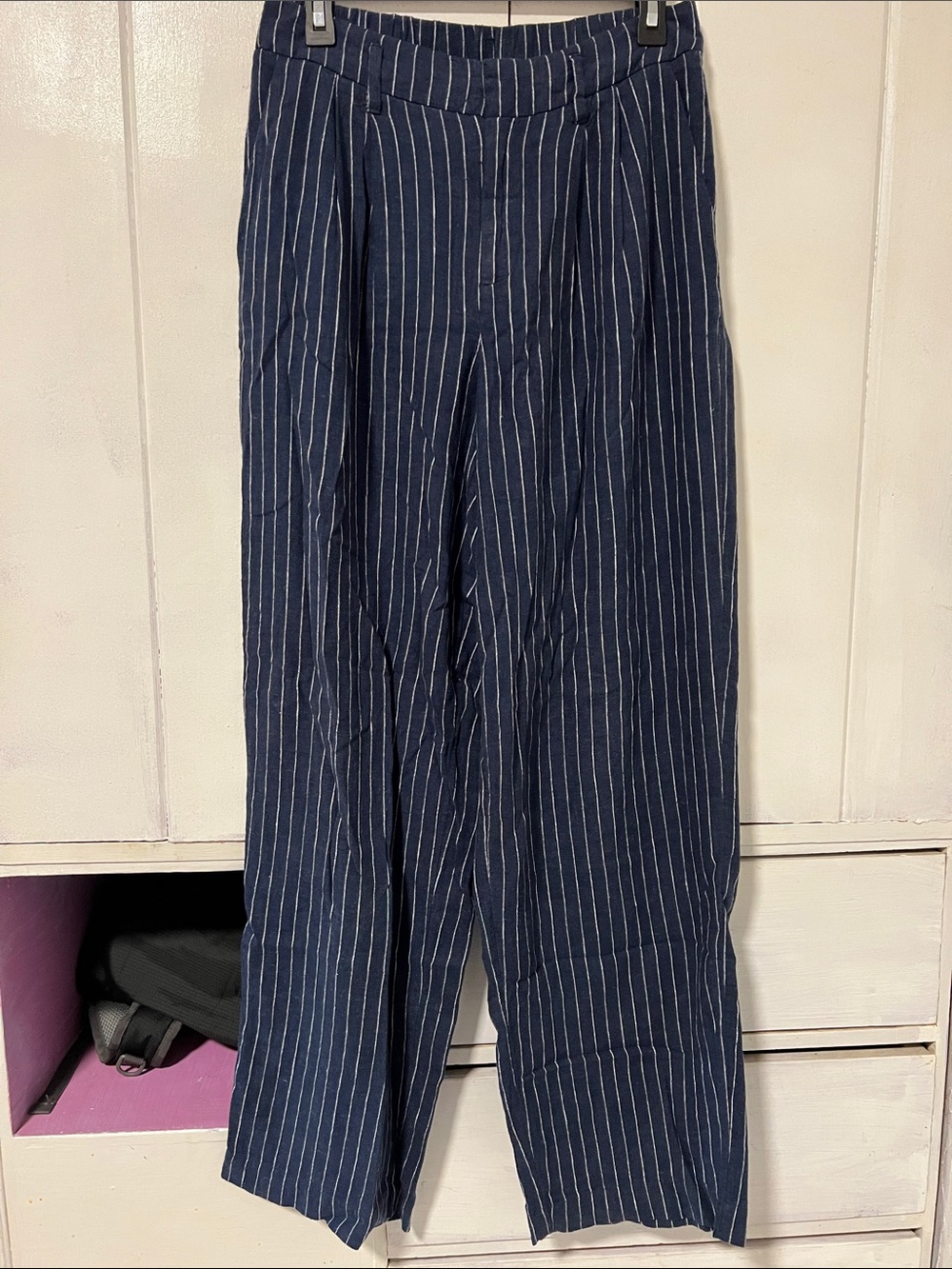 a new day Navy Pinstripe Wide Leg Pants